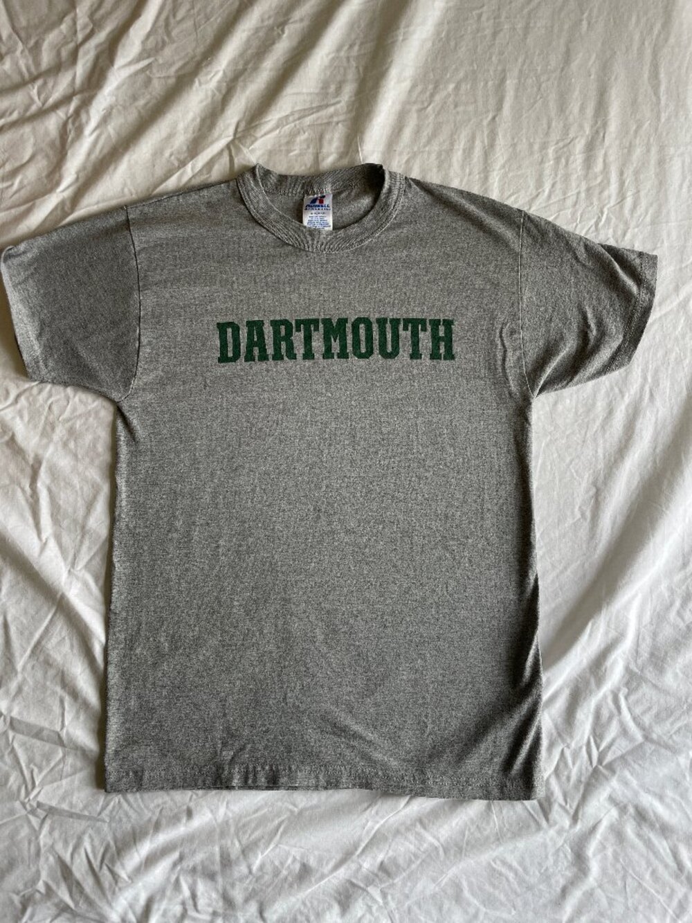 Gray + Green Dartmouth Small Short Sleeve T-Shirt Russell Athletic